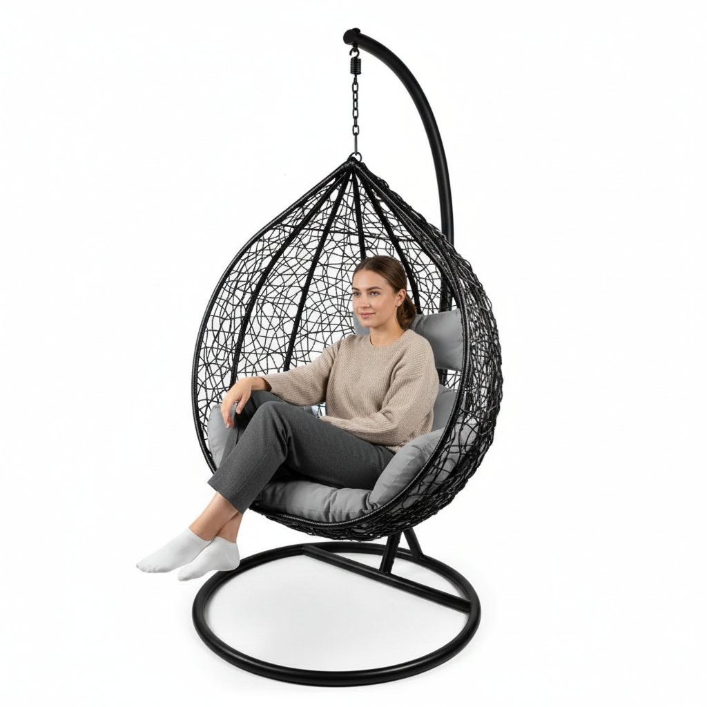 Rattan swing chair image 2
