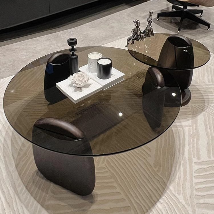 Smoked glass coffee table thumbnail 4