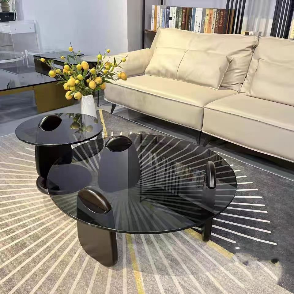 Smoked glass coffee table thumbnail 2